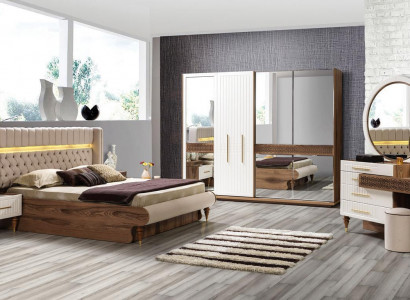 Schlafzimmer Bett 2x Nachttische 5tlg Set Komplett Design Möbel Luxus